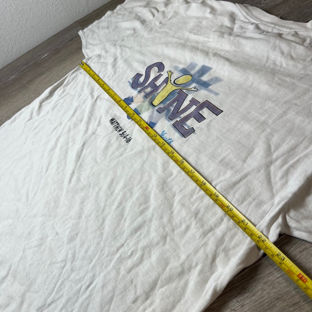 Vintage Christian religion T-Shirt Mens XL White Shine Matthew 5:14-16 Graphic - Picture 6 of 8